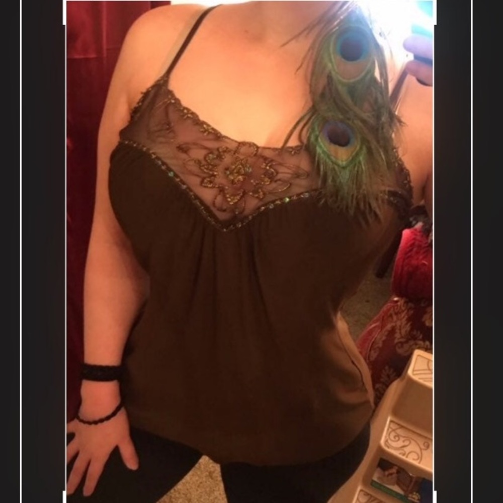 Sexy Vintage Lace Chocolate 90s Cami Top